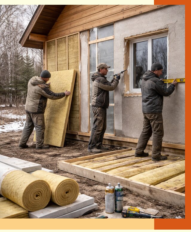 Утепление дачного дома в Бузулуке от 4951 руб/м2 — недорого | ТепломастерБзл