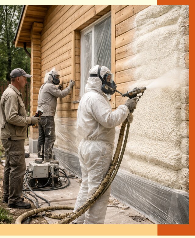 Утепление дома из бруса ППУ в Бузулуке от 4013 руб/м2 под ключ | ТепломастерБзл