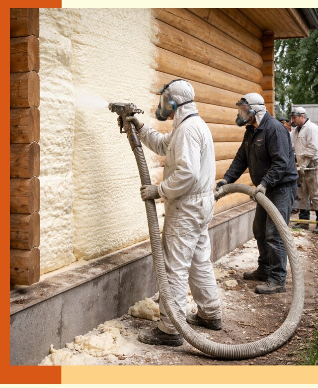 Утепление дома из бруса пенополиуретаном в Бузулуке