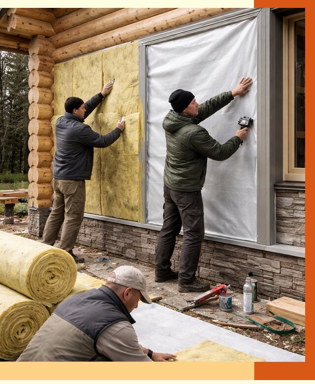 Утепление бревенчатого дома в Бузулуке от 7974 руб/м2 — заказать под ключ | ТепломастерБзл