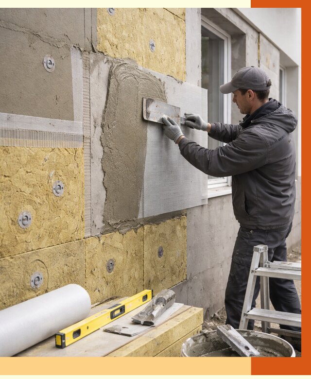 Утепление фасада под штукатурку в Бузулуке от 4378 руб/м2 — монтаж пенопластом и минватой | ТепломастерБзл