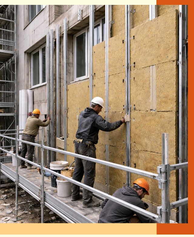 Утепление вентилируемого фасада в Бузулуке от 5837 руб/м2 — монтаж и утепление вентфасад | ТепломастерБзл