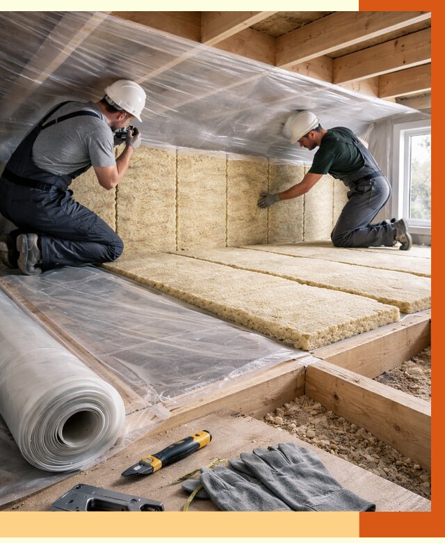 Утепление перекрытий в Бузулуке от 2971 руб/м2 — утепление межэтажных и чердачных | ТепломастерБзл