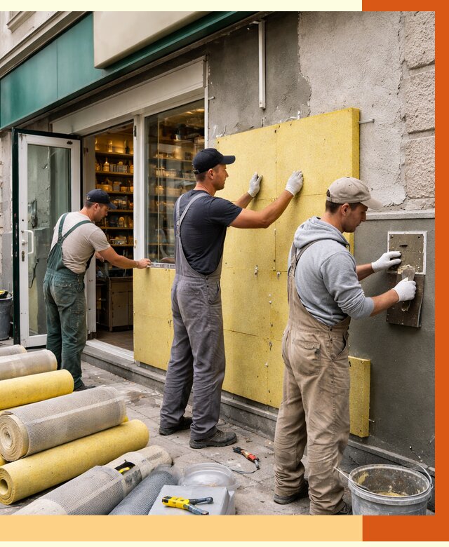 Утепление магазина в Бузулуке от 4691 руб/м2 — цена, стены и снаружи | ТепломастерБзл