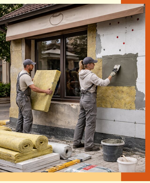 Утепление кафе в Бузулуке от 4378 руб/м2 — комплексно под ключ | ТепломастерБзл