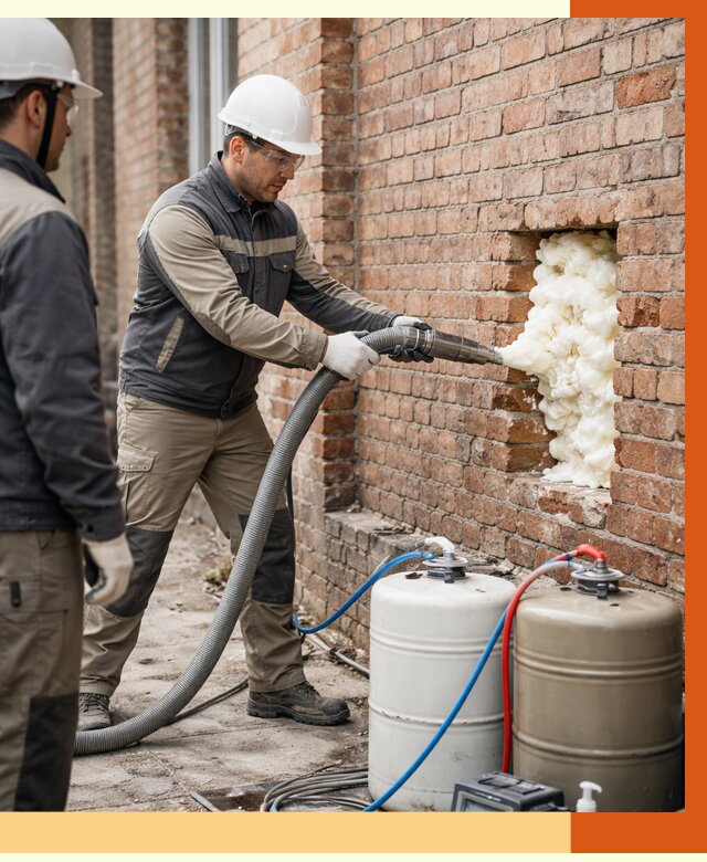 Заливка ППУ в пустоты кирпичной стены в Бузулуке от 2867 руб. | ТепломастерБзл