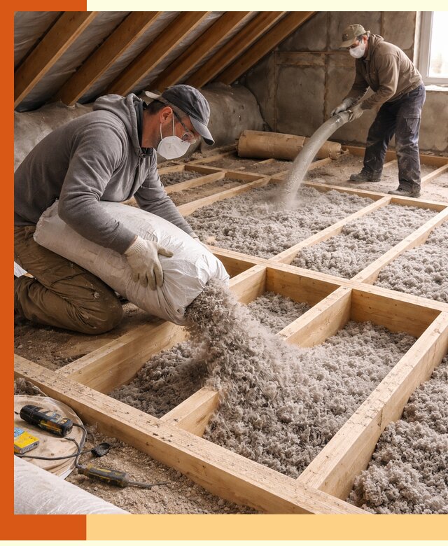 Заполнение полостей чердачного перекрытия в Бузулуке качественно и надёжно