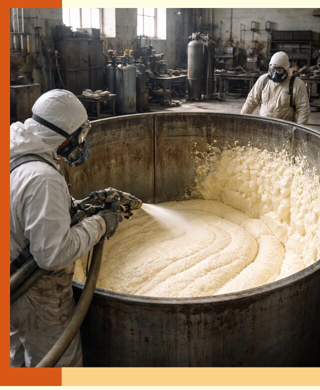 Заливка ппу в емкости с полной изоляцией и герметизацией в Бузулуке