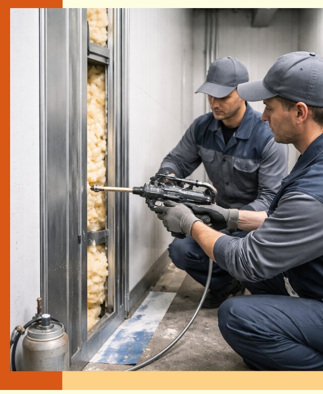 Заполнение пустот холодильных панелей в Бузулуке специализированной пеной