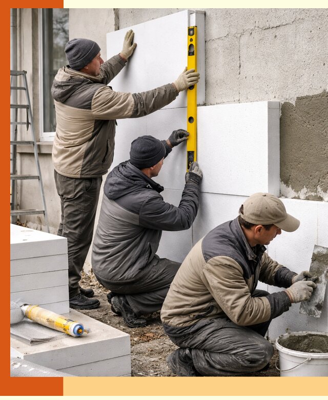 Утепление пенопластом наружных стен и фасадов в Бузулуке