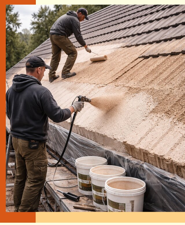 Утепление кровли жидкой пробкой в Бузулуке для домов и зданий