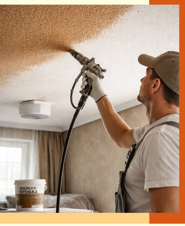 Утепление потолка жидкой пробкой в Бузулуке от 3648 руб. | ТепломастерБзл