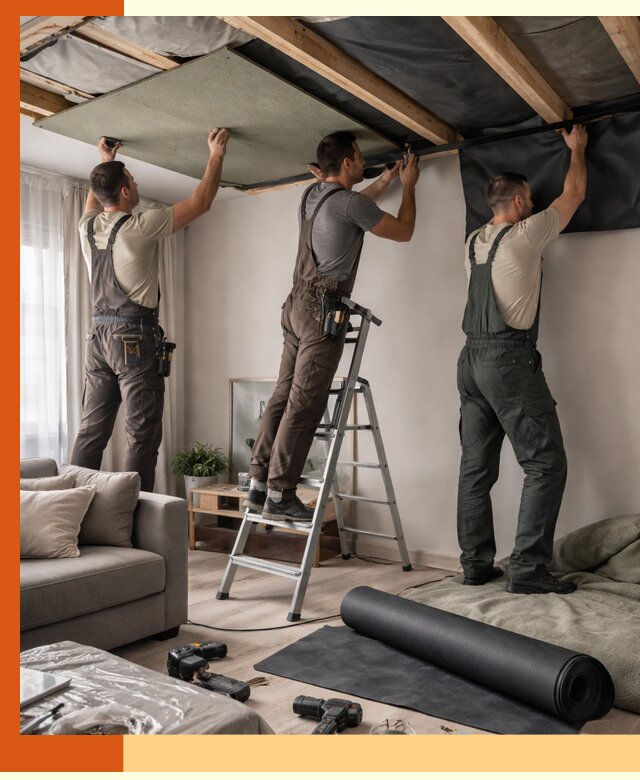 Шумоизоляция потолка в Бузулуке — профессиональное устранение шумов