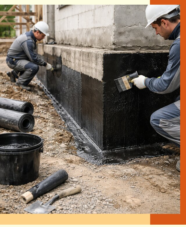 Гидроизоляция фундамента в Бузулуке от 1303 руб. — профессионально, под ключ | ТепломастерБзл