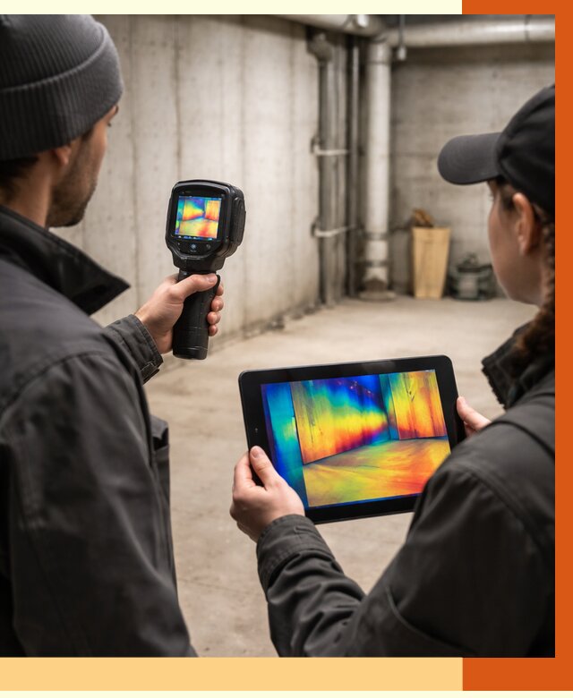 Тепловизионное обследование подвала в Бузулуке от 4691 руб. — проверка гидроизоляции | ТепломастерБзл