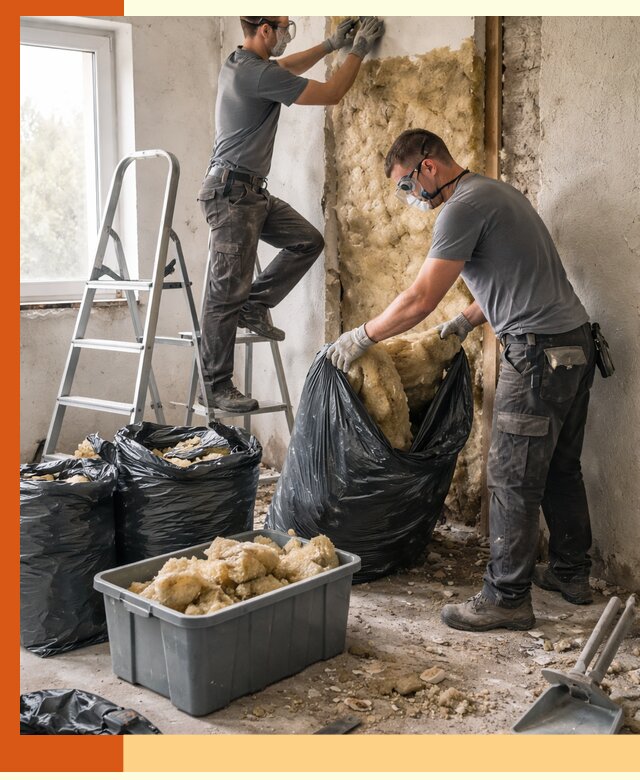 Демонтаж старого утеплителя и вывоз отходов в Бузулуке